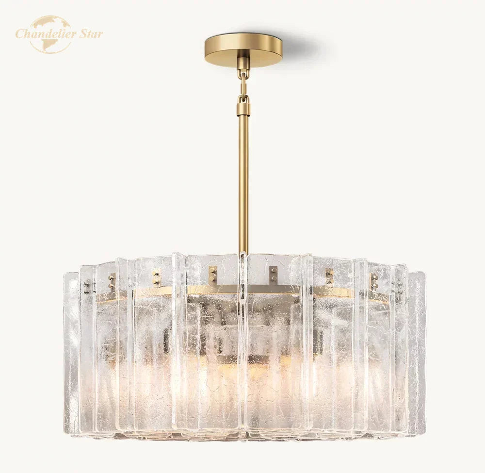 DecorBites™ Lattice Glass LED Chandelier for Bedroom, Dining Room - Modern Pendant Light Fixtures