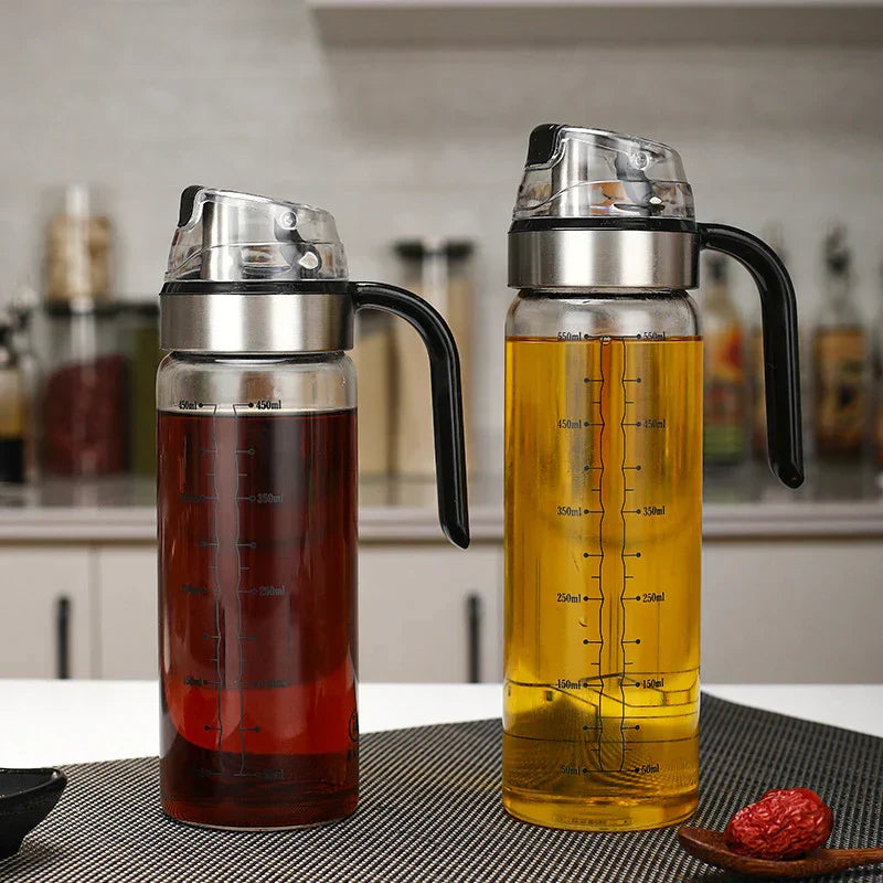 DecorBites™ Durable Automatic Oil Bottle for Soy Sauce Vinegar Seasoning Storage
