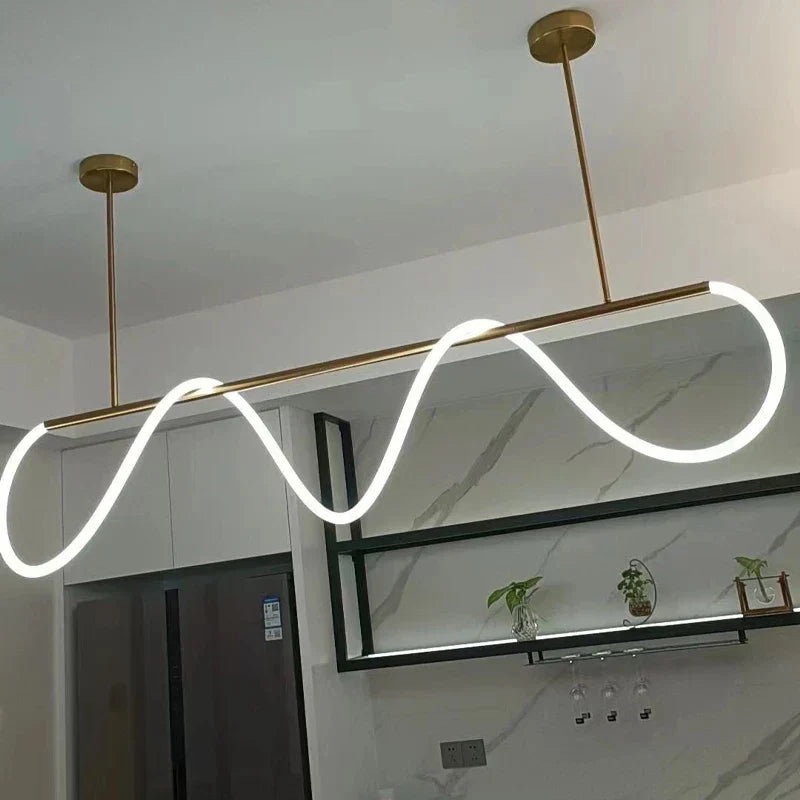 DecorBites™ Gold Black LED Chandelier Modern Minimalist Pendant for Home Decor Lighting