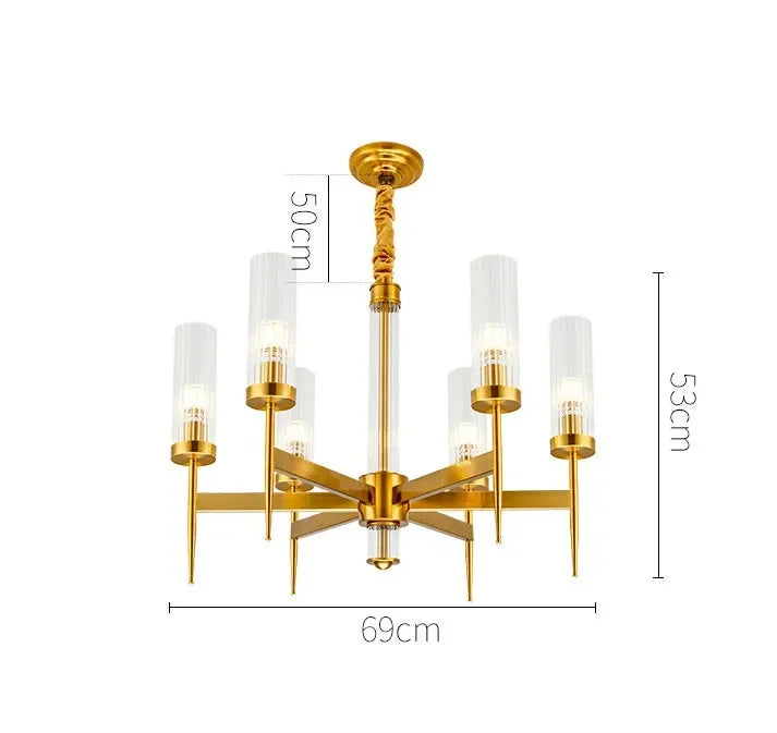 DecorBites™ Gold Plated Nordic Living Room LED Chandelier | Luxury Hanging Pendant Lighting