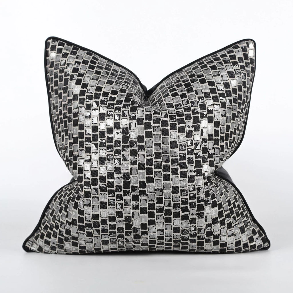 DecorBites™ Jacquard High-end Cushion Cover 45x45cm Black Gold Decorative Pillowcase