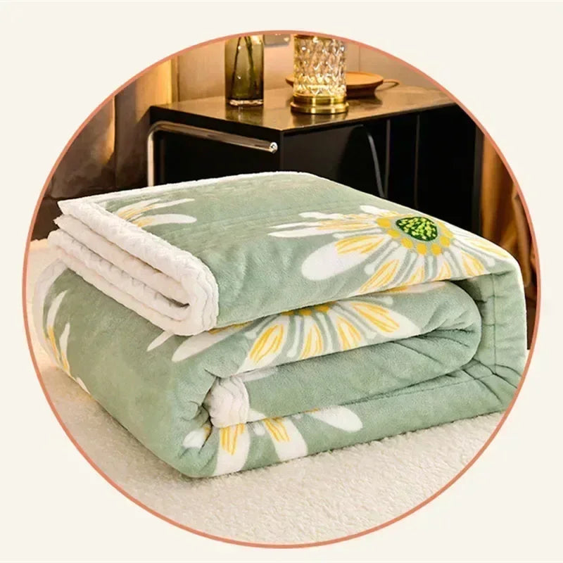 DecorBites™ Cozy Milk Velvet Blanket - 3 Layer Warmth & Fluffy Weighted Blanket