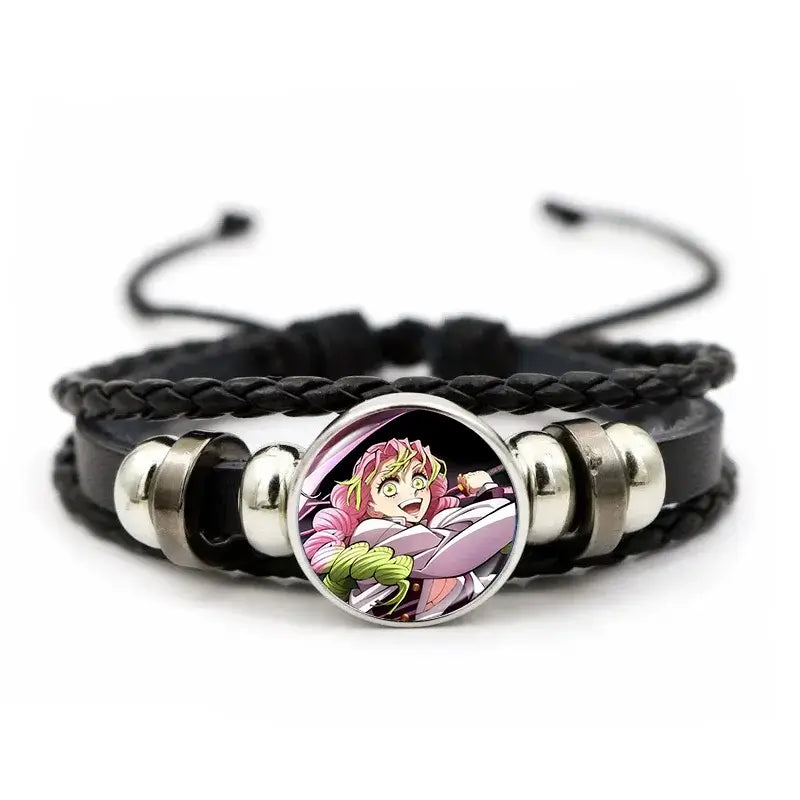 Demon Slayer Bracelet: Tanjiro & Nezuko Leather Charm