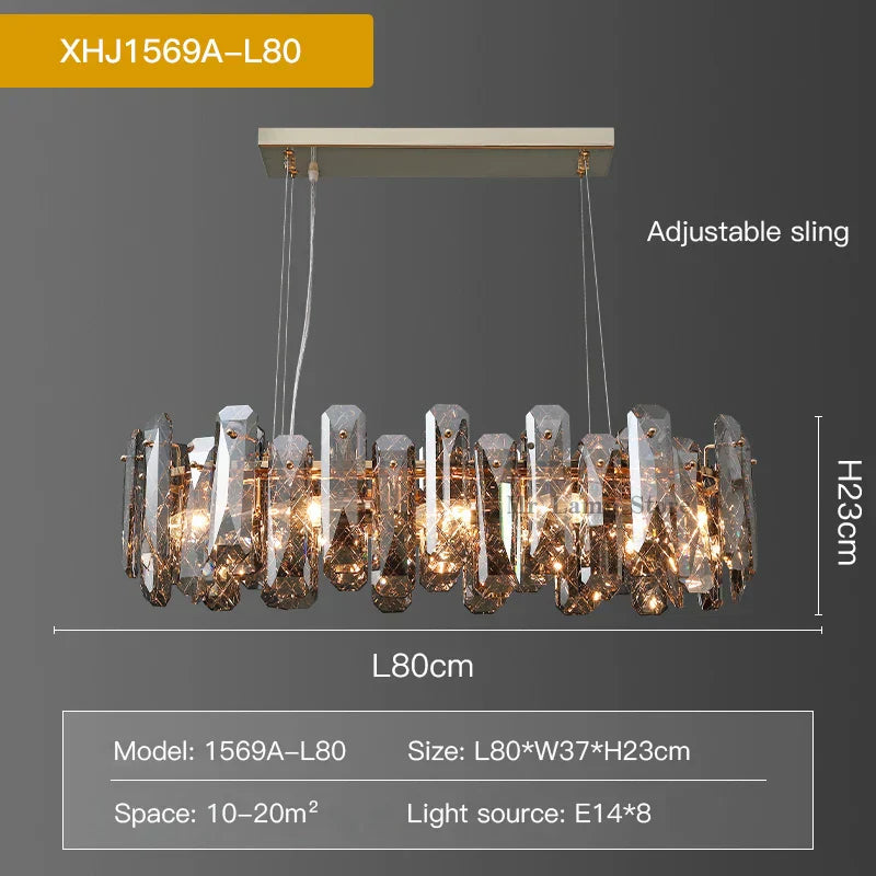 DecorBites™ Crystal LED Chandelier for High-end Living Spaces