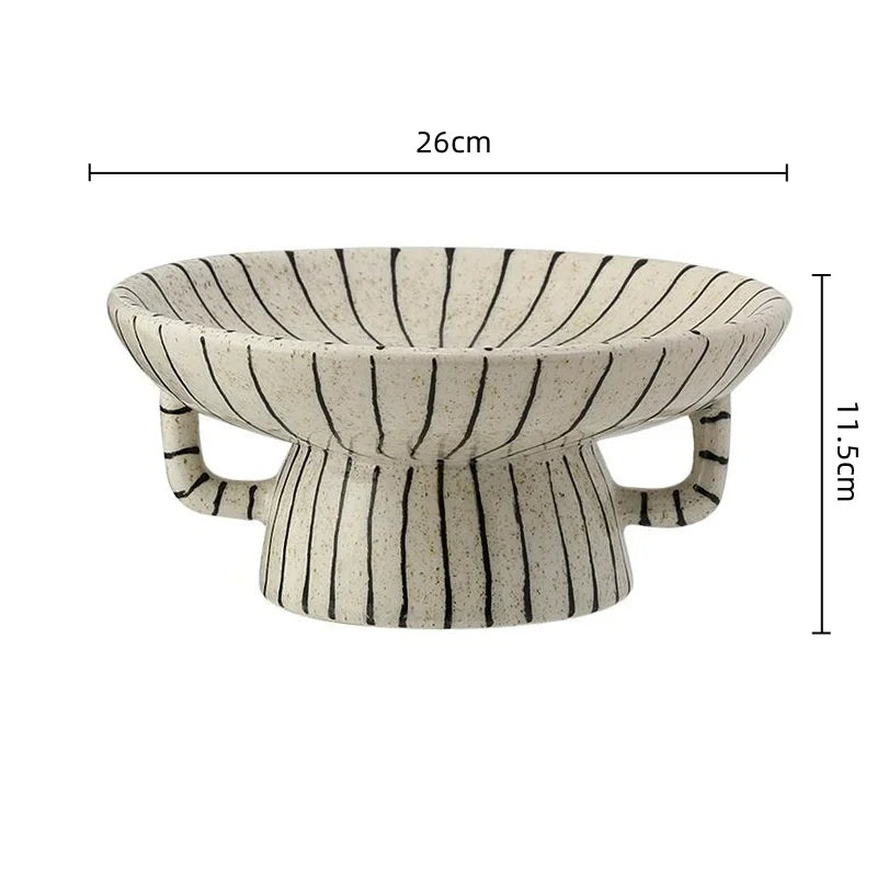 DecorBites™ Geometric Line Ceramic Vase Flowerpot Tray Home Decor Accessory