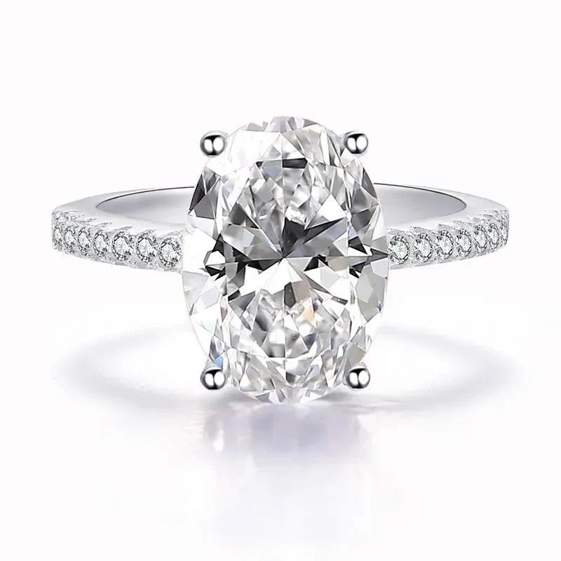 Female Fine ring 925 Sterling silver oval cut 5ct AAAAA Cz stone Engagement Wedding Band Rings for women Bridal Party Jewelry