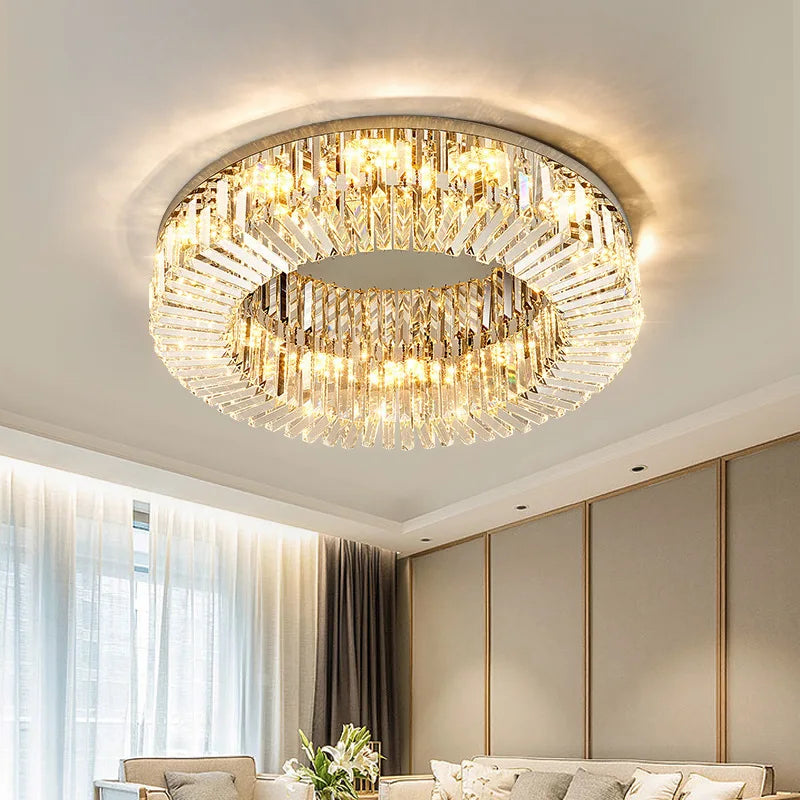 DecorBites™ Crystal LED Ceiling Lights: Elegant Lighting Fixture for Living Room Bedroom Kitchen Decor