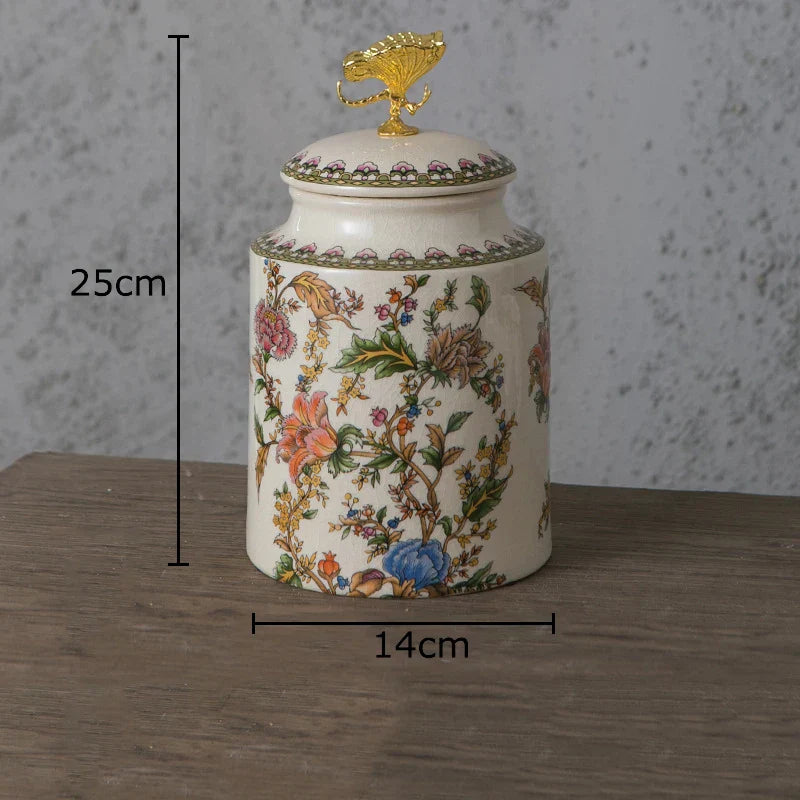 DecorBites™ Dragonfly Lid Storage Jar - Round Cosmetic Jewelry Box Candy Pot Aroma Can