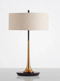 DecorBites™ Gold Luxury LED Table Lamp with White Lampshade for Home and Hotel Decoration