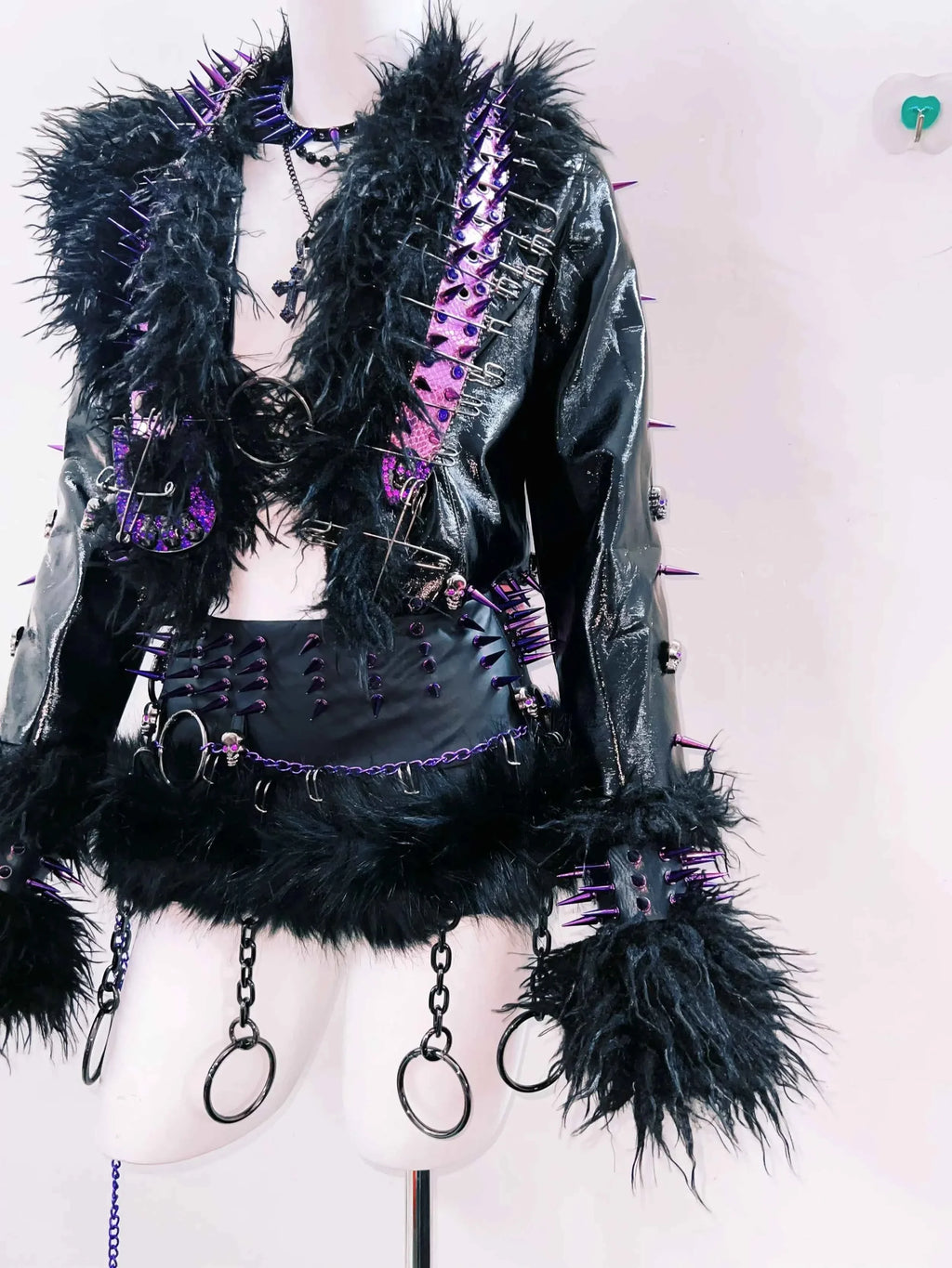Women's Rivet Leather jacket Skull Leather jacket Gothic Leather jacket