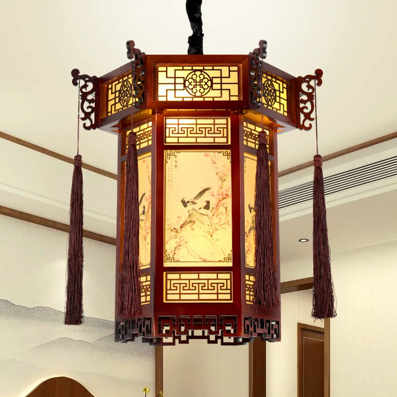 DecorBites™ Bamboo Lantern Pendant Lights: Classical Beauty for Living or Dining Room Decor