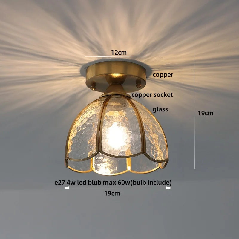 DecorBites™ Glass LED Ceiling Lamp Modern Copper Socket Ceiling Lights