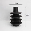 DecorBites™ Geometric Circle Spiral Black Resin Vase - Home Decor Flower Pot