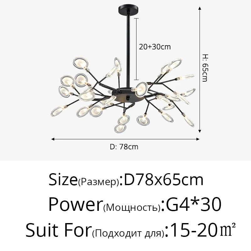 DecorBites™ LED Firefly Chandelier: Modern Nordic Ceiling Lights for Luxury Home Decor