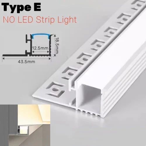 DecorBites™ LED Aluminum Profile Recessed Waist Line Channel for Backlighting Corners