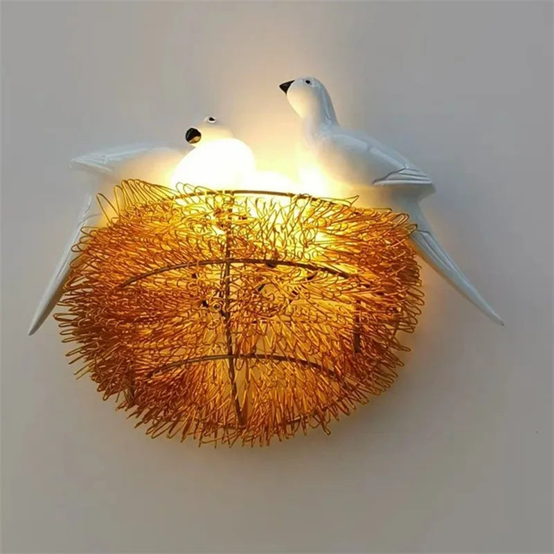 DecorBites™ Bird Nest LED Wall Lamp for Children Bedroom, Study Room, Restaurant Decoration