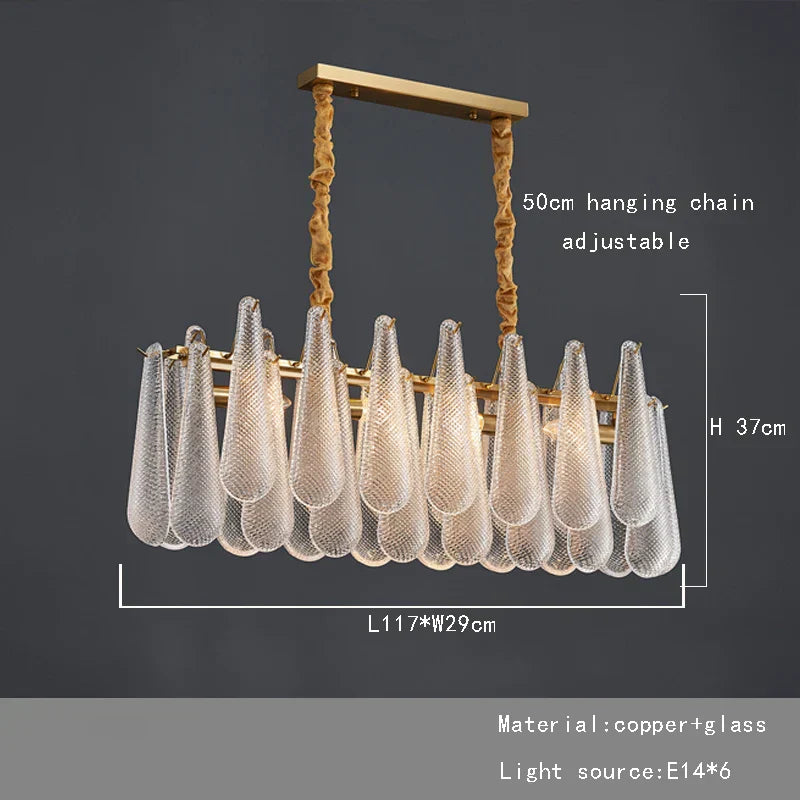 DecorBites™ Elegant Glass Chandelier Lighting for Home Dining Room Decor