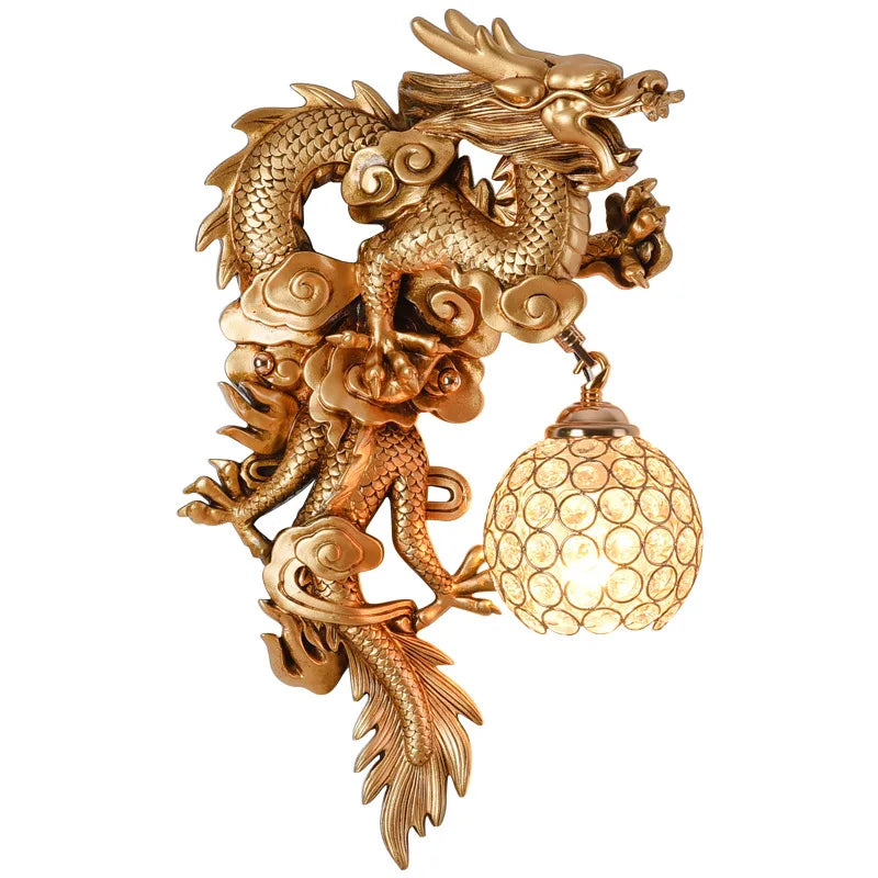 DecorBites™ Dragon Phoenix Wall Light: Luxury Decor for Living Room, Bedroom, Staircase