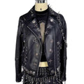 Women's Y2K Vegan Leather Skull Studded Rivets Jacket