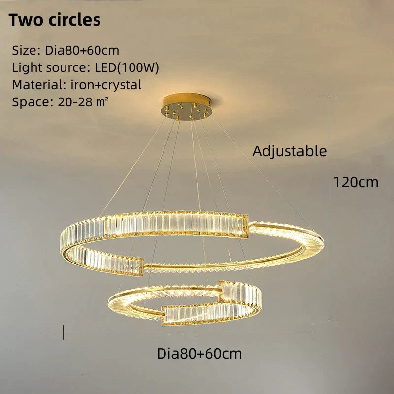 DecorBites™ Crystal LED Pendant Chandelier for Home Decor & Hospitality