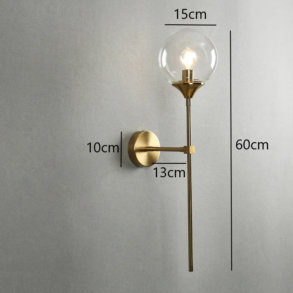 DecorBites™ Golden Glass Wall Sconces | Modern Nordic Lights for Home Decor