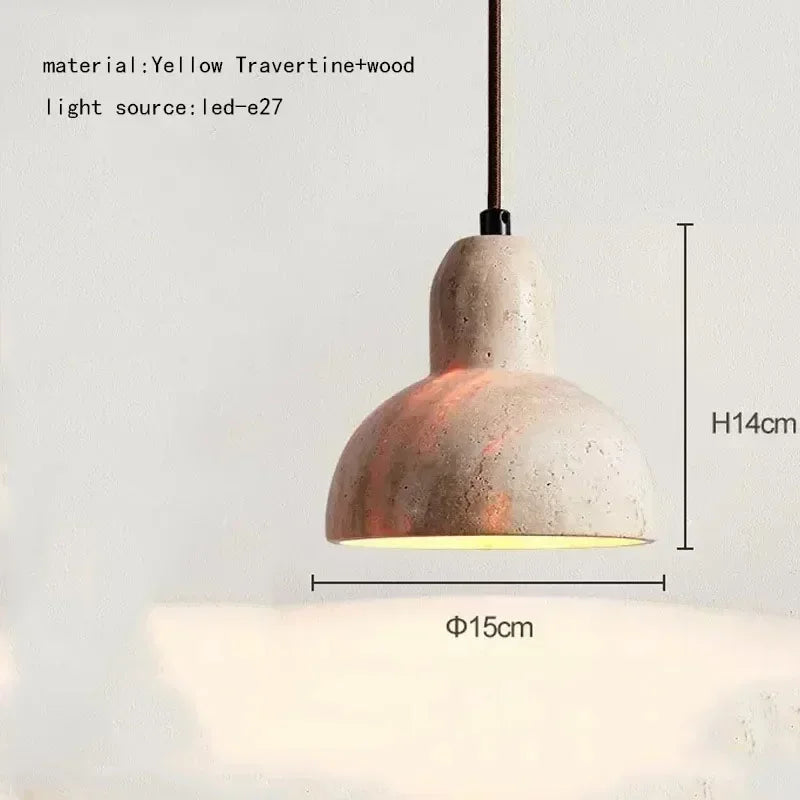 DecorBites™ Elegant Wabi Sabi Travertine Pendant Lamp for Dining Desk & Kitchen Island