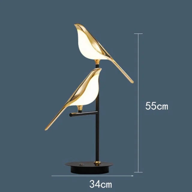 DecorBites™ Gold Magpie Bird Ceiling Chandelier: Modern Home Interior Lighting for Living Dining Kitchen