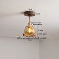 DecorBites™ Green Glass LED Ceiling Lights: Modern Copper Wood Indoor Lamp