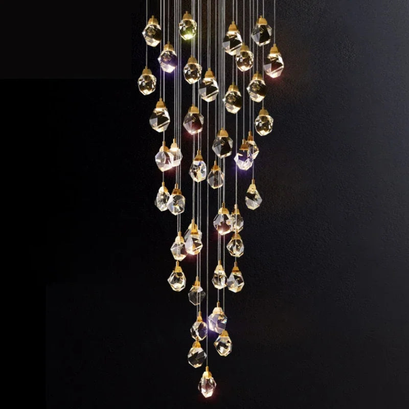 DecorBites™ Elegant Crystal Chandelier for Living Room & Staircase Lighting