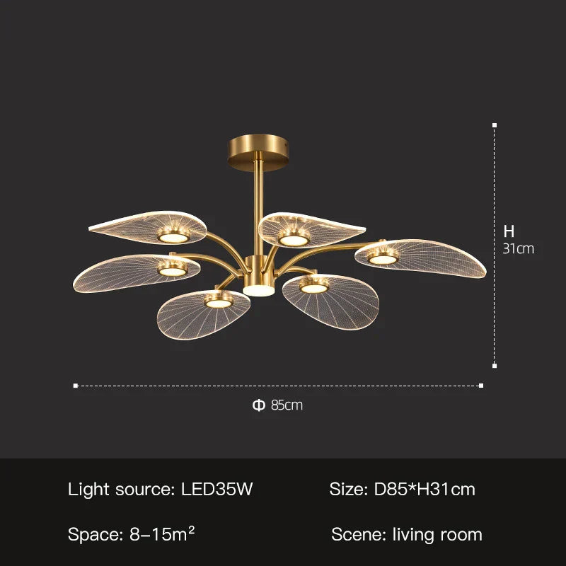DecorBites™ Golden Art Peacock LED Chandelier for Modern Luxury Living Room Bedroom Dining Hotel