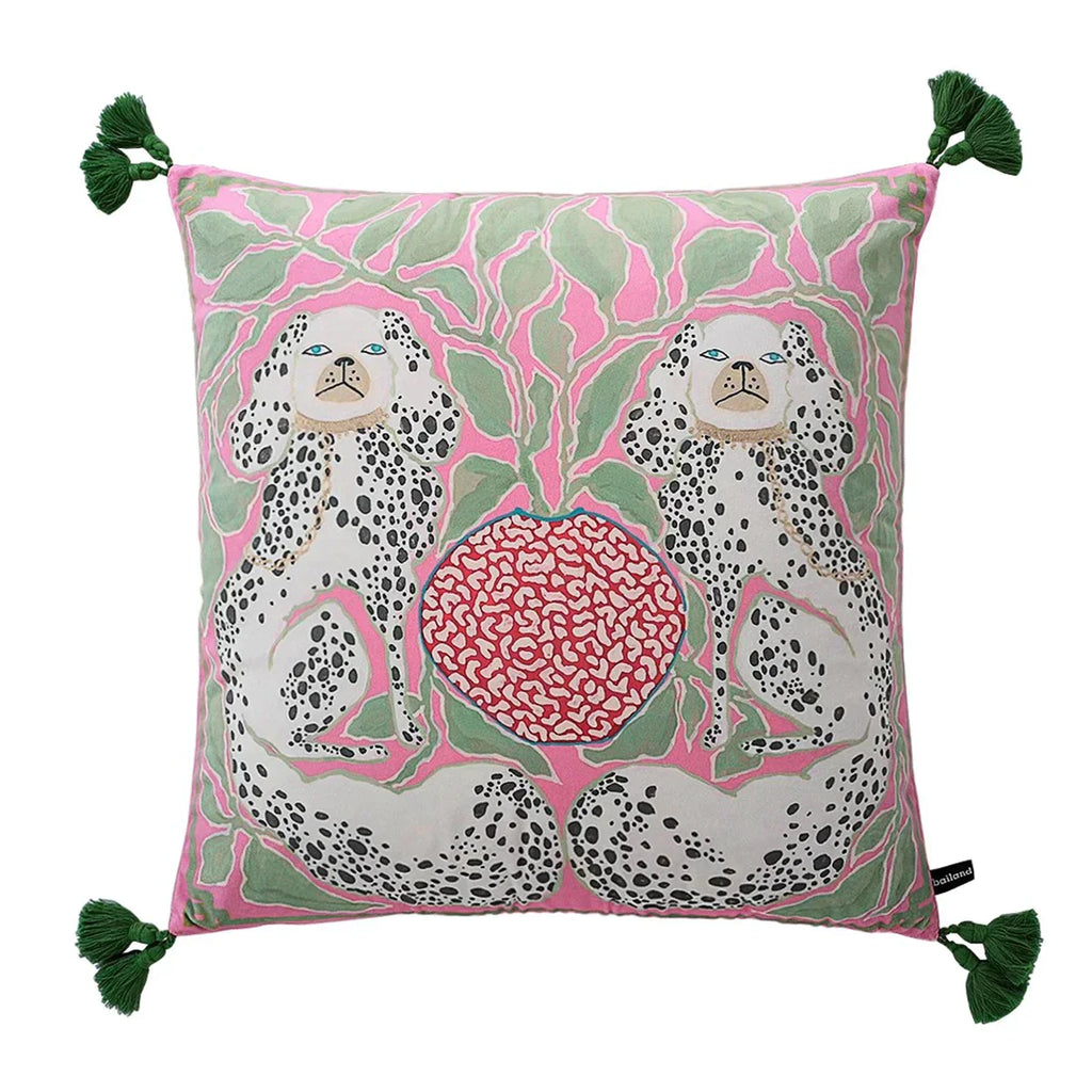 DecorBites™ Handmade Lumbar Pillow Case Lion Dog Floral Decorative Cover