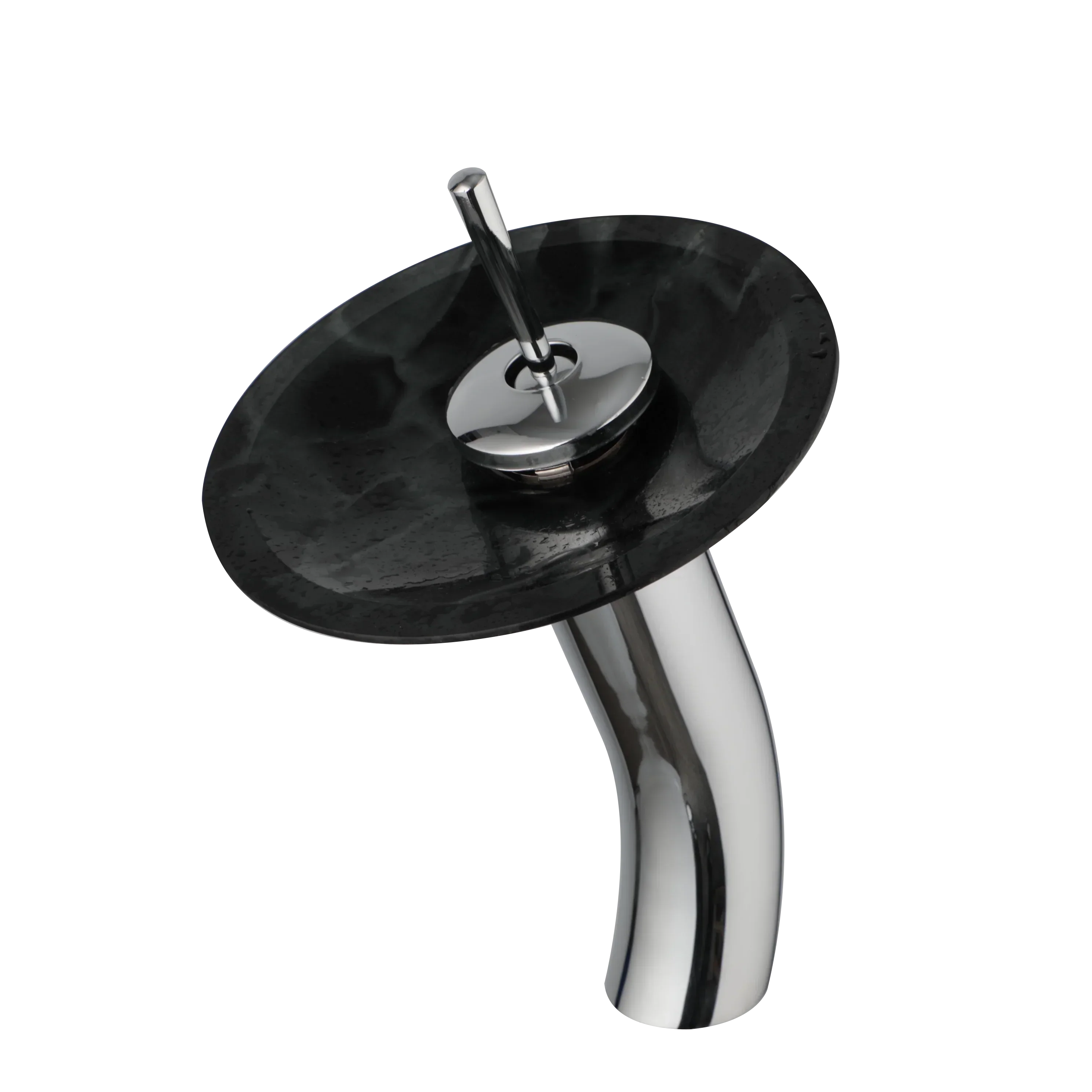DecorBites™ Glass Rocker Handle Basin Faucet, Waterfall Mixer Taps, Chrome Finish