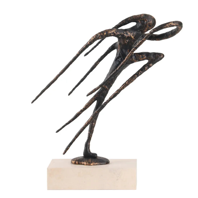 DecorBites™ Geometric Abstract Face Metal Statue Figurine Home Decoration