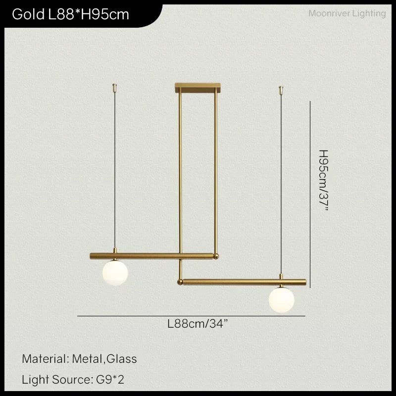 DecorBites™ LED Linear Hanging Lamp for Home Modern Minimalist Living Room Chandelier