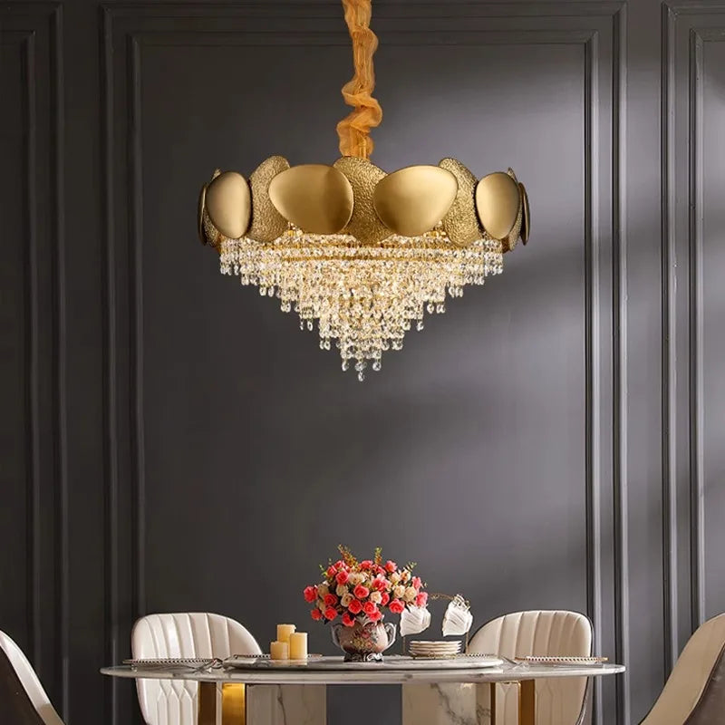 DecorBites™ Crystal Chandelier: Modern Round Headlight for Livingroom and Master Bedroom