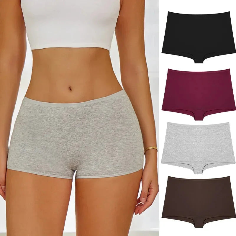 Women's Cotton Seamless Sports Boxers XS-XL
