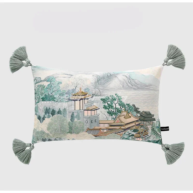 DecorBites™ Crane Art Luxury Throw Pillow Case for Bed & Sofa