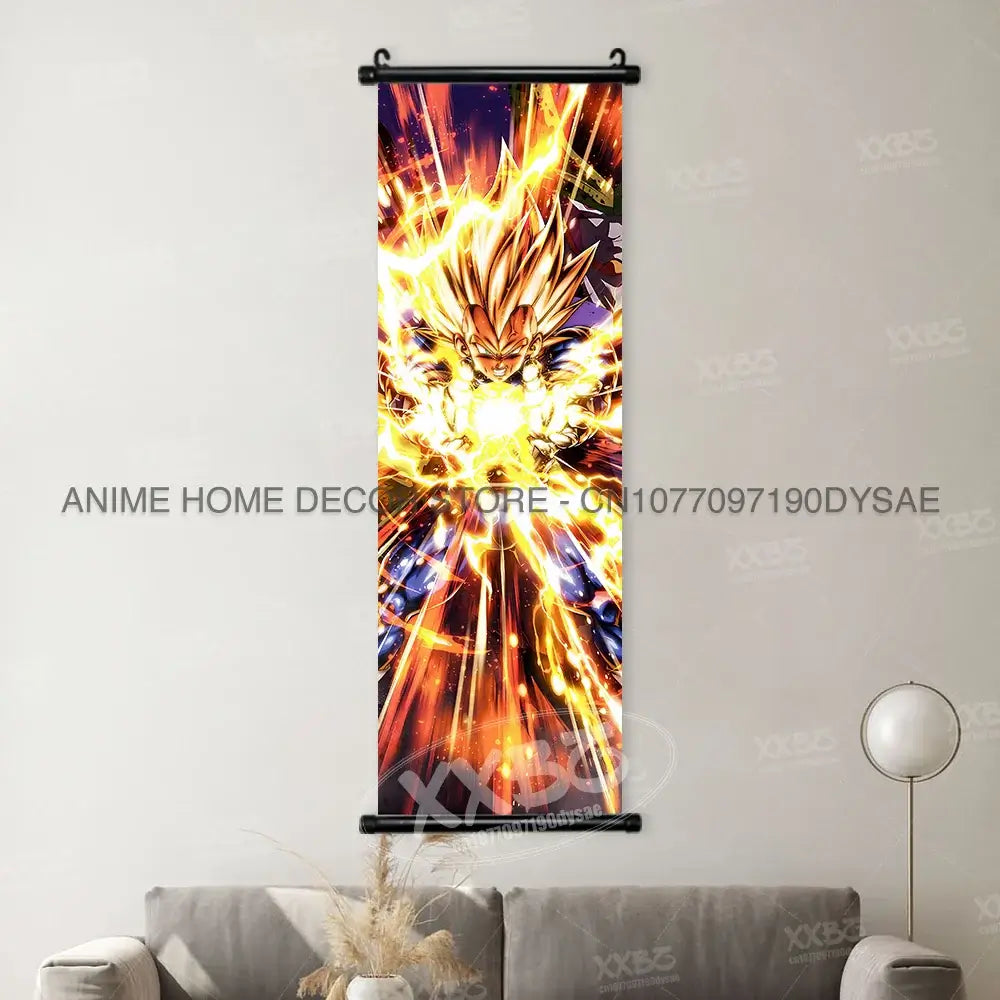 Dragon Ball Posters: Goku & Vegeta Hanging Scroll Wall Art
