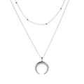 Fashion Gold Color Double Layer Moon Pendant Necklaces for Women Luxury Design Shiny Choker Necklace Jewelry Gift