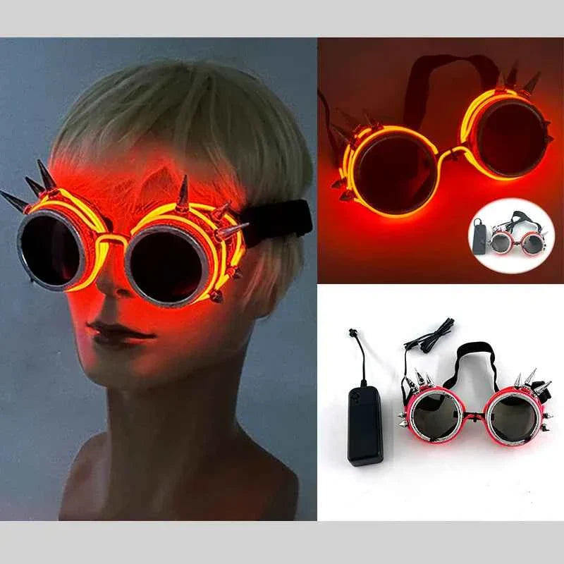 Cyberpunk Futuristic Luminous Rave Goggles LED glowing glasses Accessories