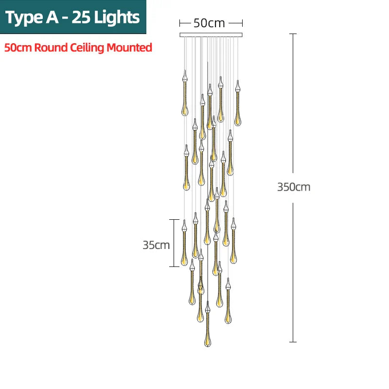 DecorBites™ Crystal Water Drop Chandeliers: Modern Luxury LED Lighting for Bedroom, Bar & Decor