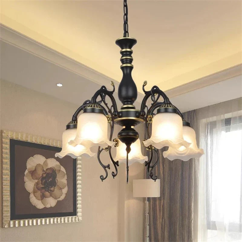 DecorBites™ Glass Shade Ceiling Chandelier for Home Decor Lighting