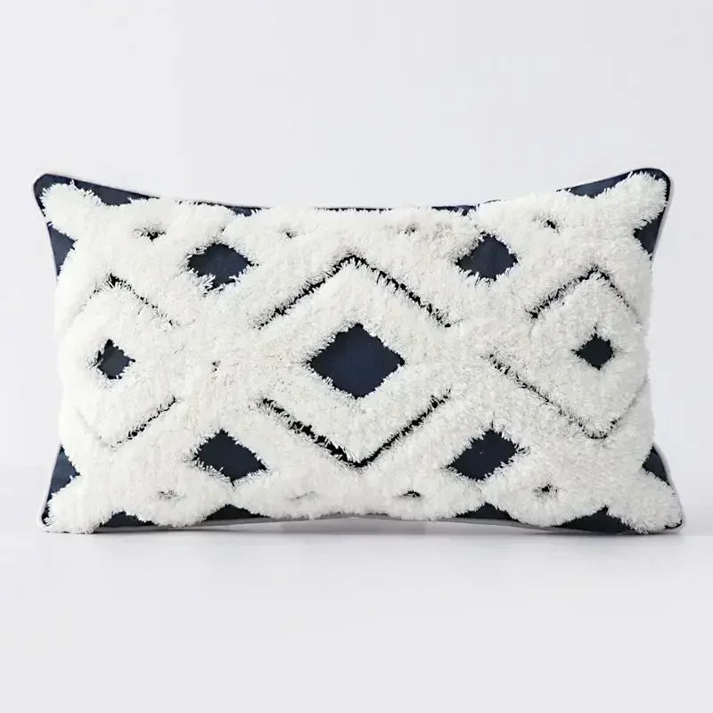 DecorBites™ Geometric Tufted Tassel Cushion Cover 30x50cm/45x45cm