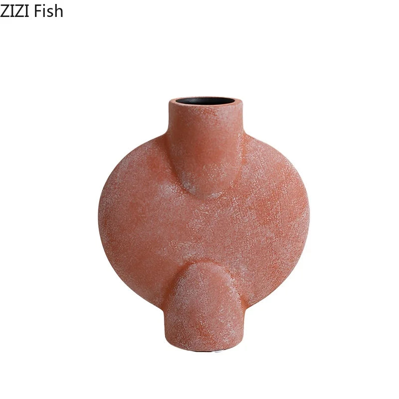 DecorBites™ Geometric Ceramic Vase for Stylish Floral Arrangements