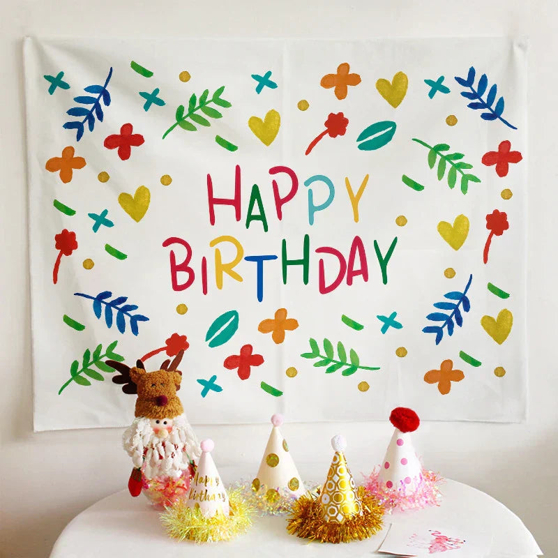 DecorBites™ Birthday Wall Tapestry Decoration Party Bedroom Hanging Cloth