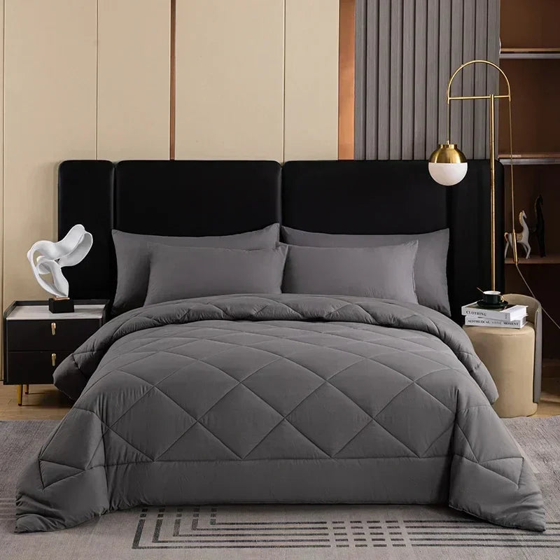 DecorBites™ Cozy Quilt Set: Soft & Breathable Queen/King Size Comforter with Duvet & Pillowcase