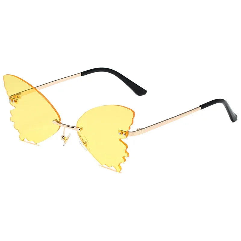 Vintage Rimless Butterfly Sunglasses UV400