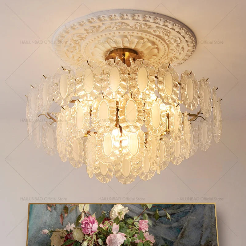 DecorBites™ Cream Wind Crystal Chandelier - Elegant French Design for Luxury Living Spaces
