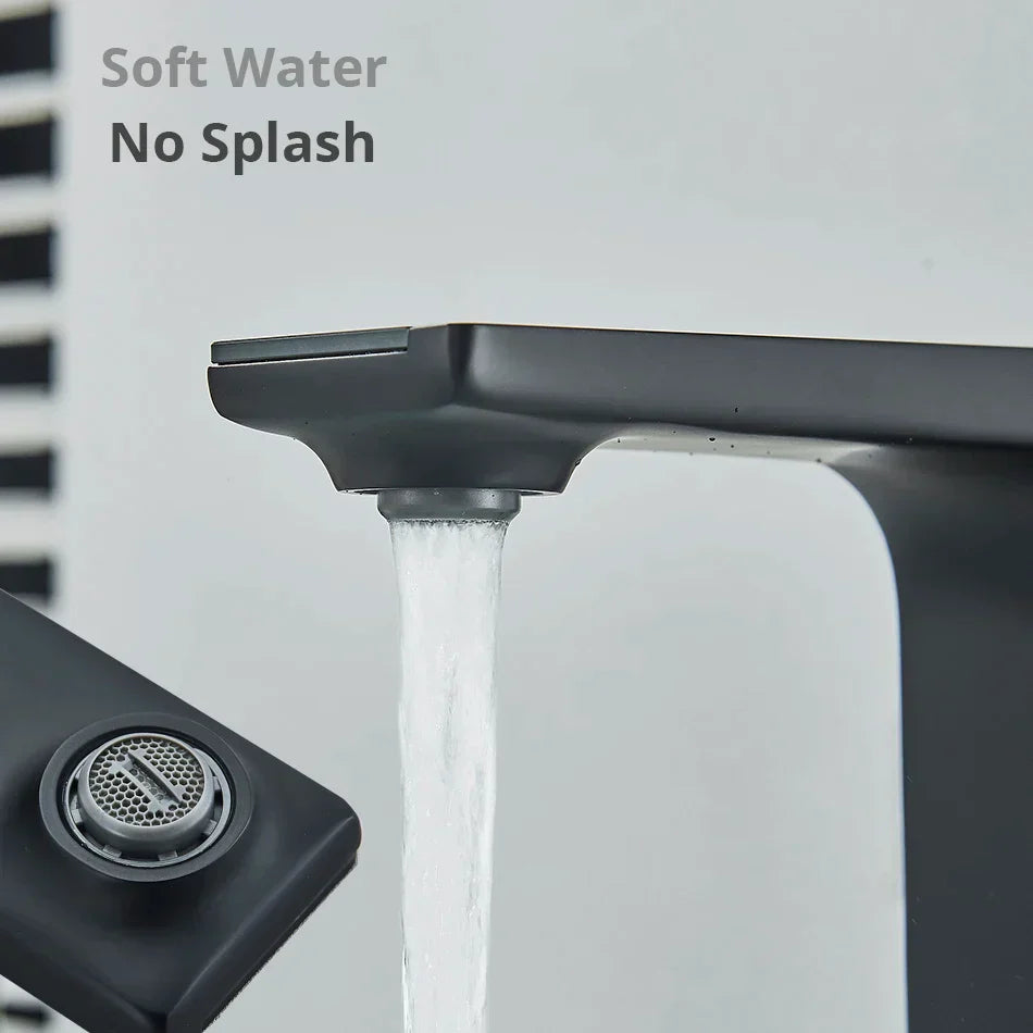 DecorBites™ LCD Digital Basin Faucet Brass Mixer Tap Hot Cold Deck Mounted Display