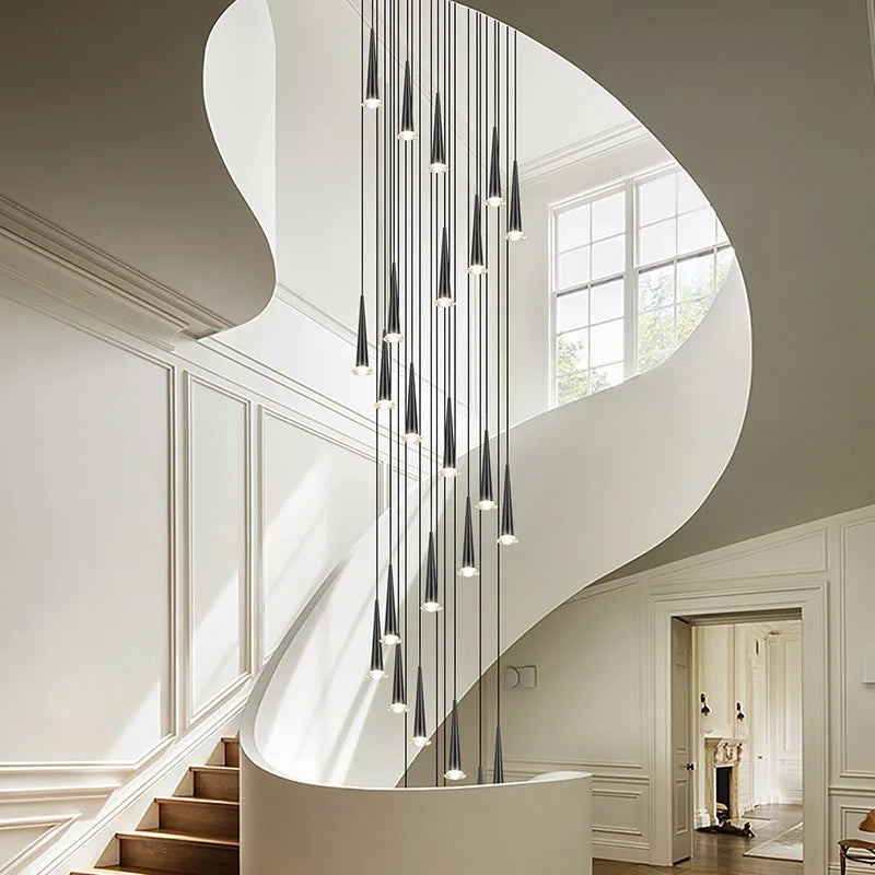 DecorBites™ Crystal LED Staircase Chandelier: Luxury Long Stair Lighting Fixture